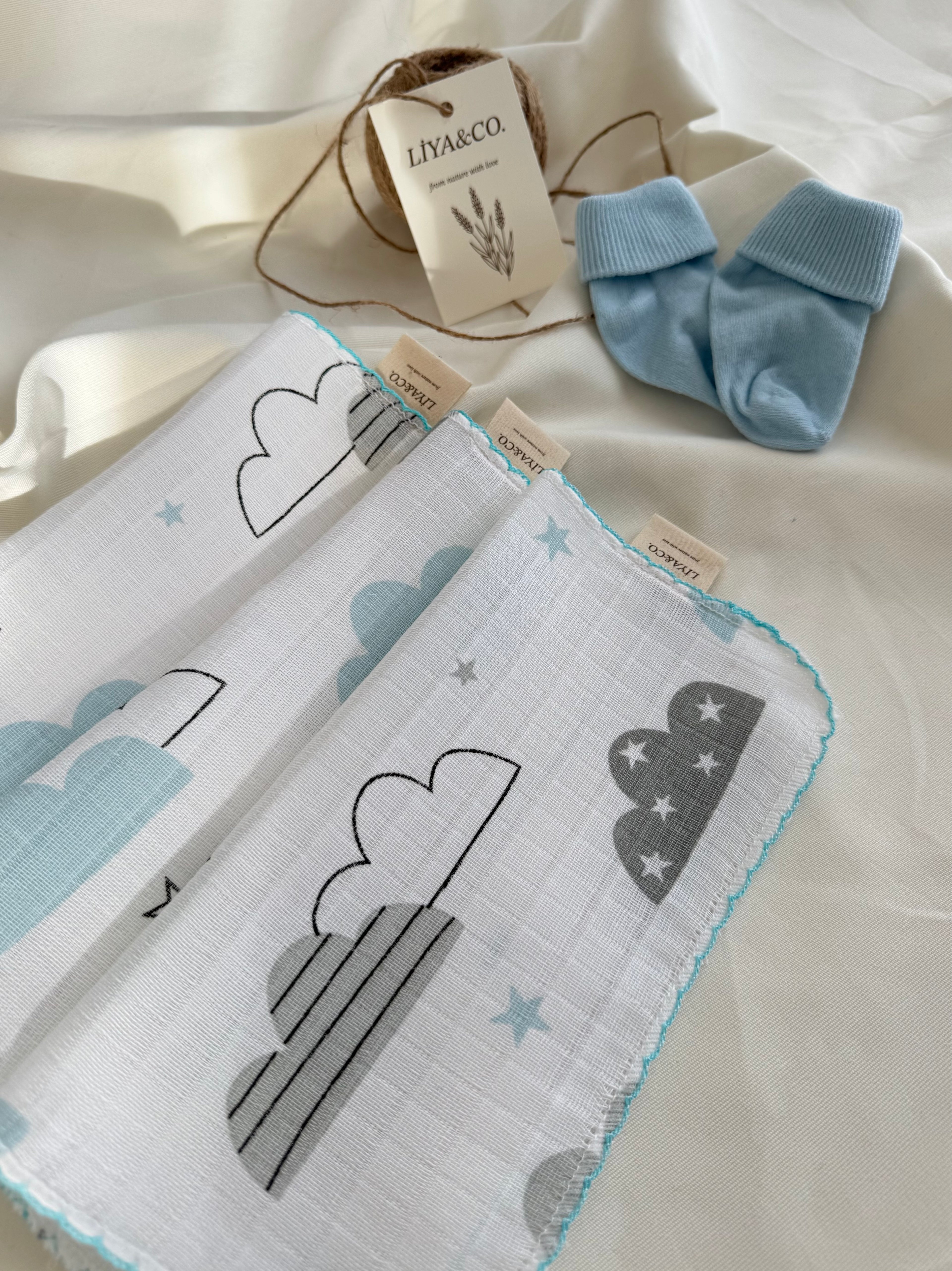 Liya&Co müslin ağız bezi seti, %100 pamuk, yumuşacık ve nefes alabilir